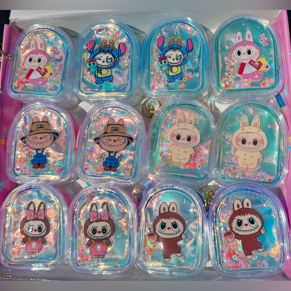 Holographic Lafufu Labubu Keychain Coin Purse Choose One 💖 Bag Charm
